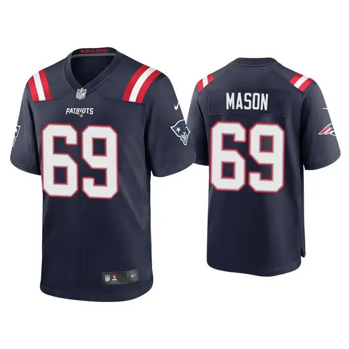 Men New England Patriots 69 Shaq Mason Nike Navy Game Player NFL Jersey